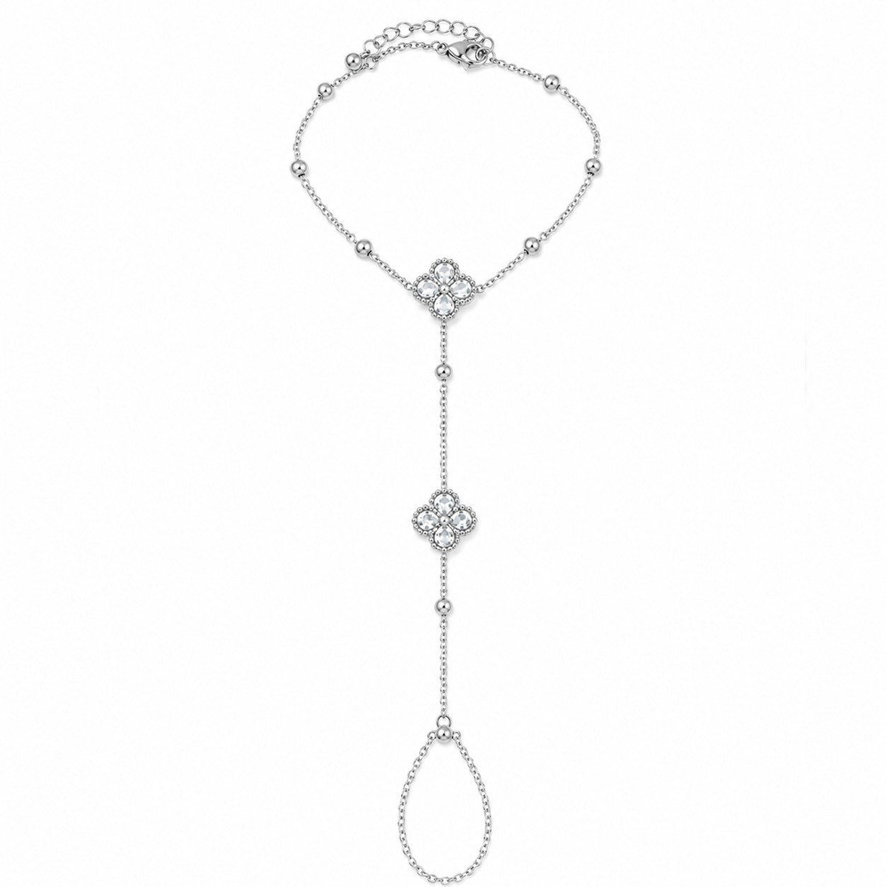 Crystal Clover Hand Chain