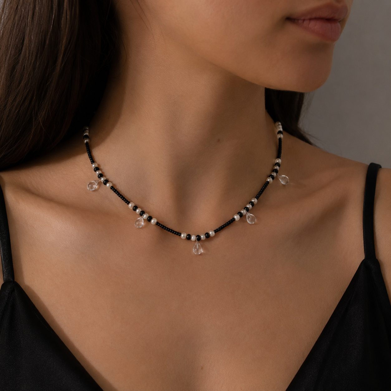 Black Crystal Necklace