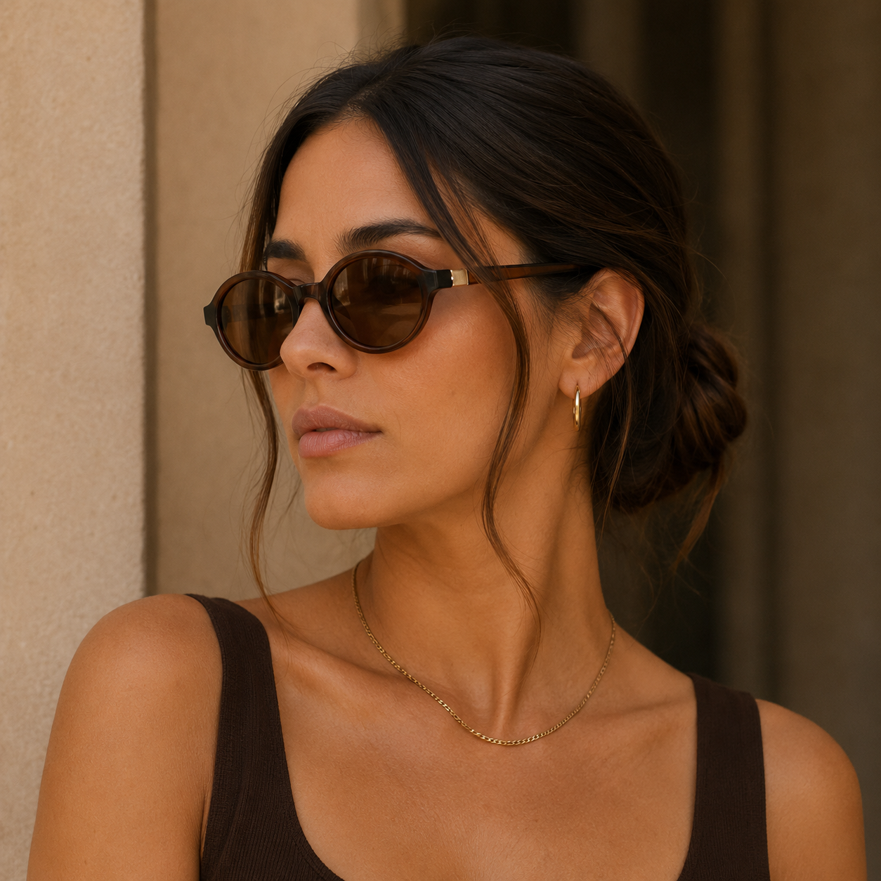Retro Round Havana Sunglasses