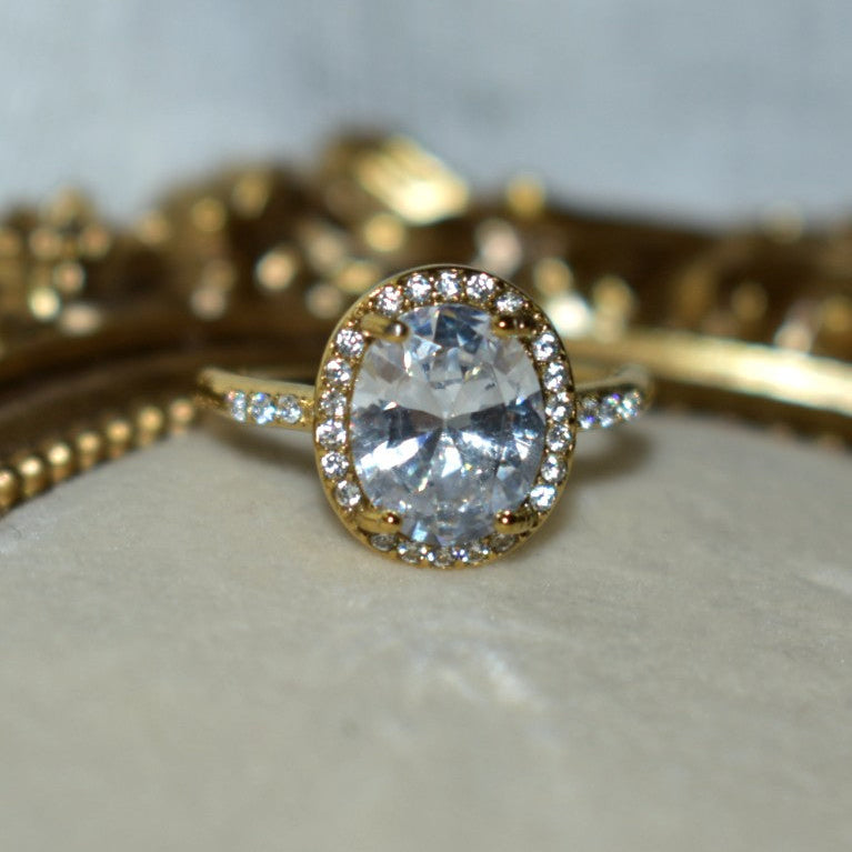 Crystal Halo Ring
