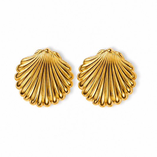 Golden Shell Stud Earrings