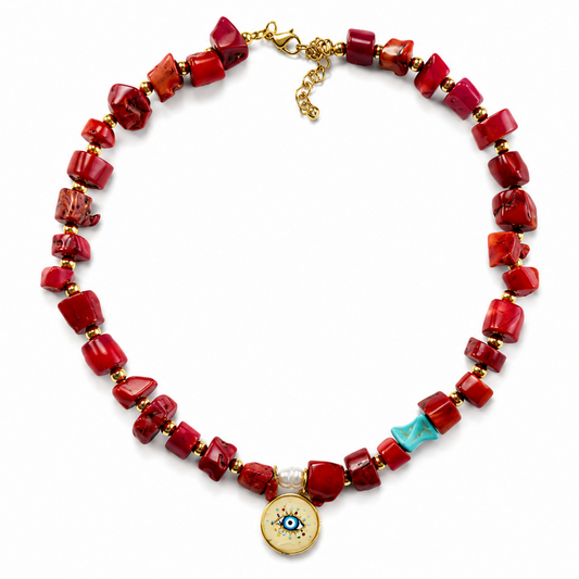 Mystic Eye Coral Necklace