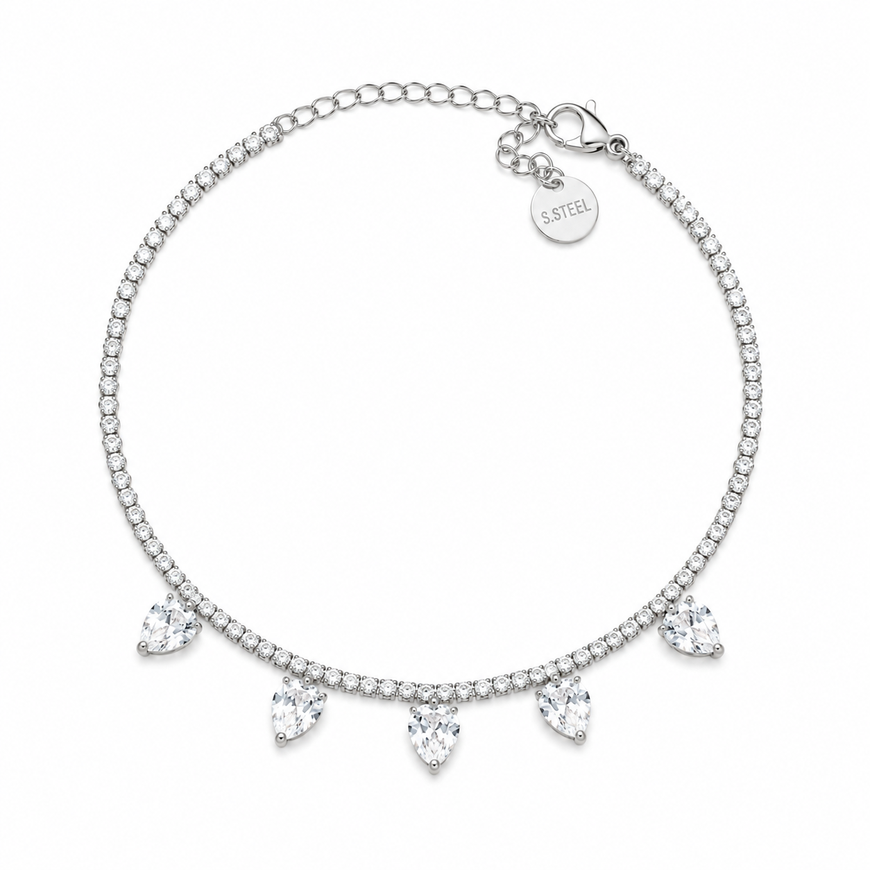 Crystal Hearts Anklet