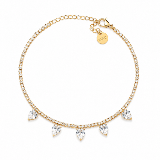 Crystal Hearts Anklet