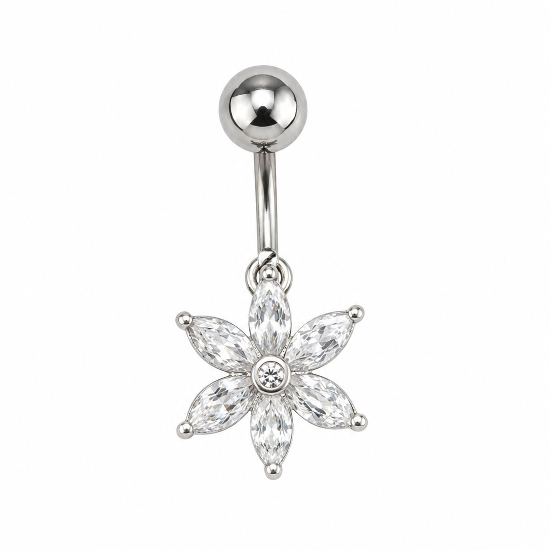 Crystal Bloom Belly Piercing