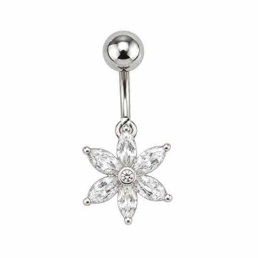 Crystal Bloom Belly Piercing