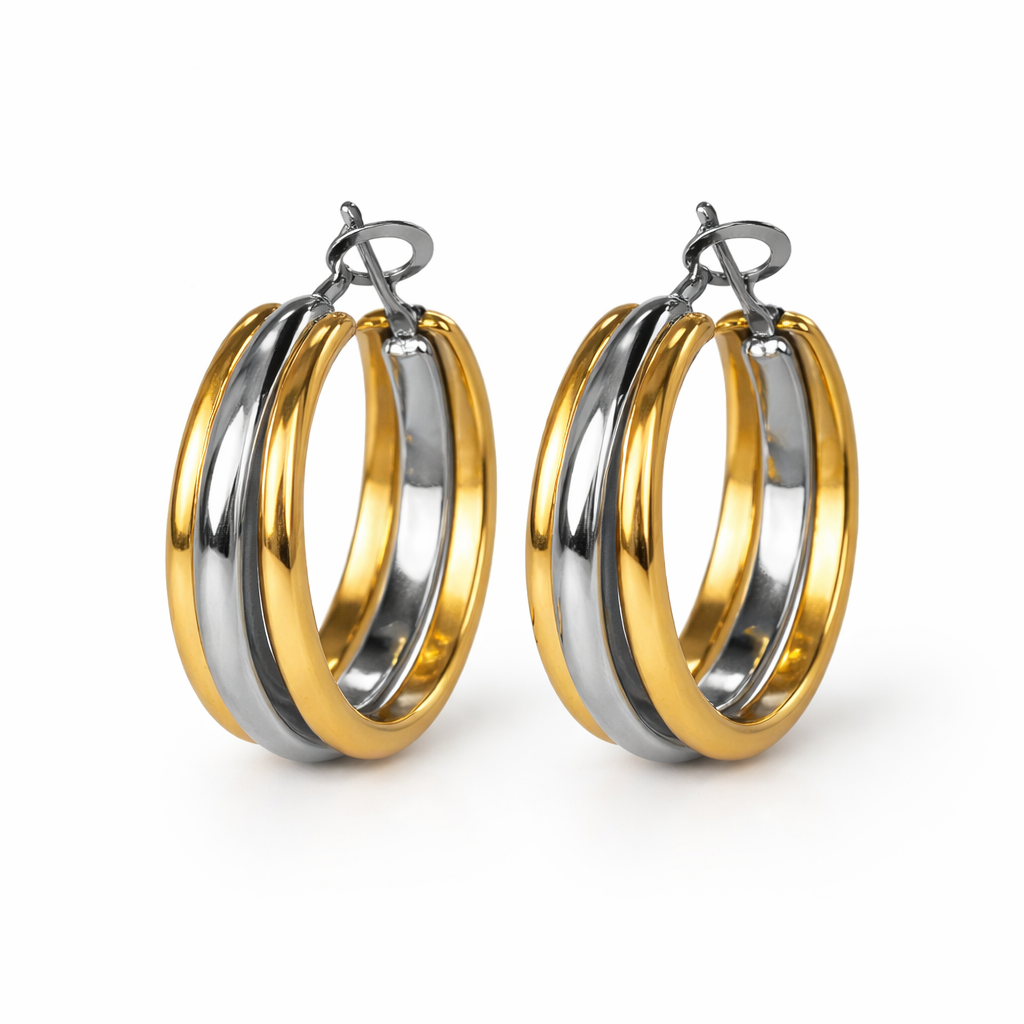 Metal Layered Hoops