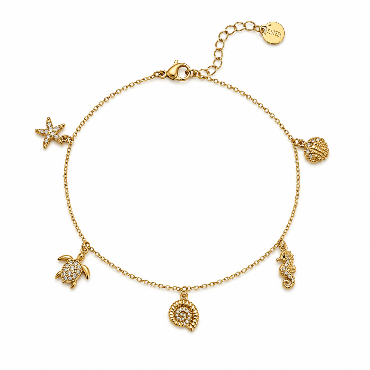 Sea Life Charm Anklet
