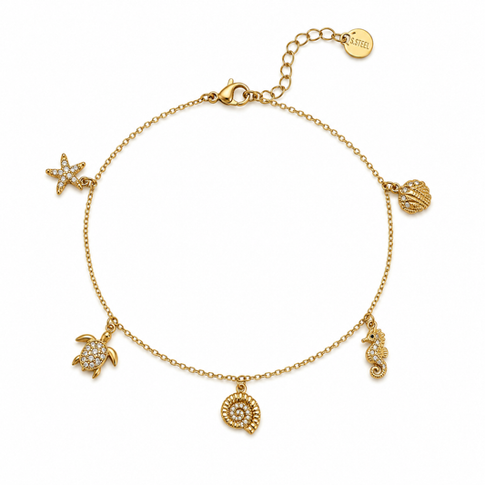 Sea Life Charm Anklet