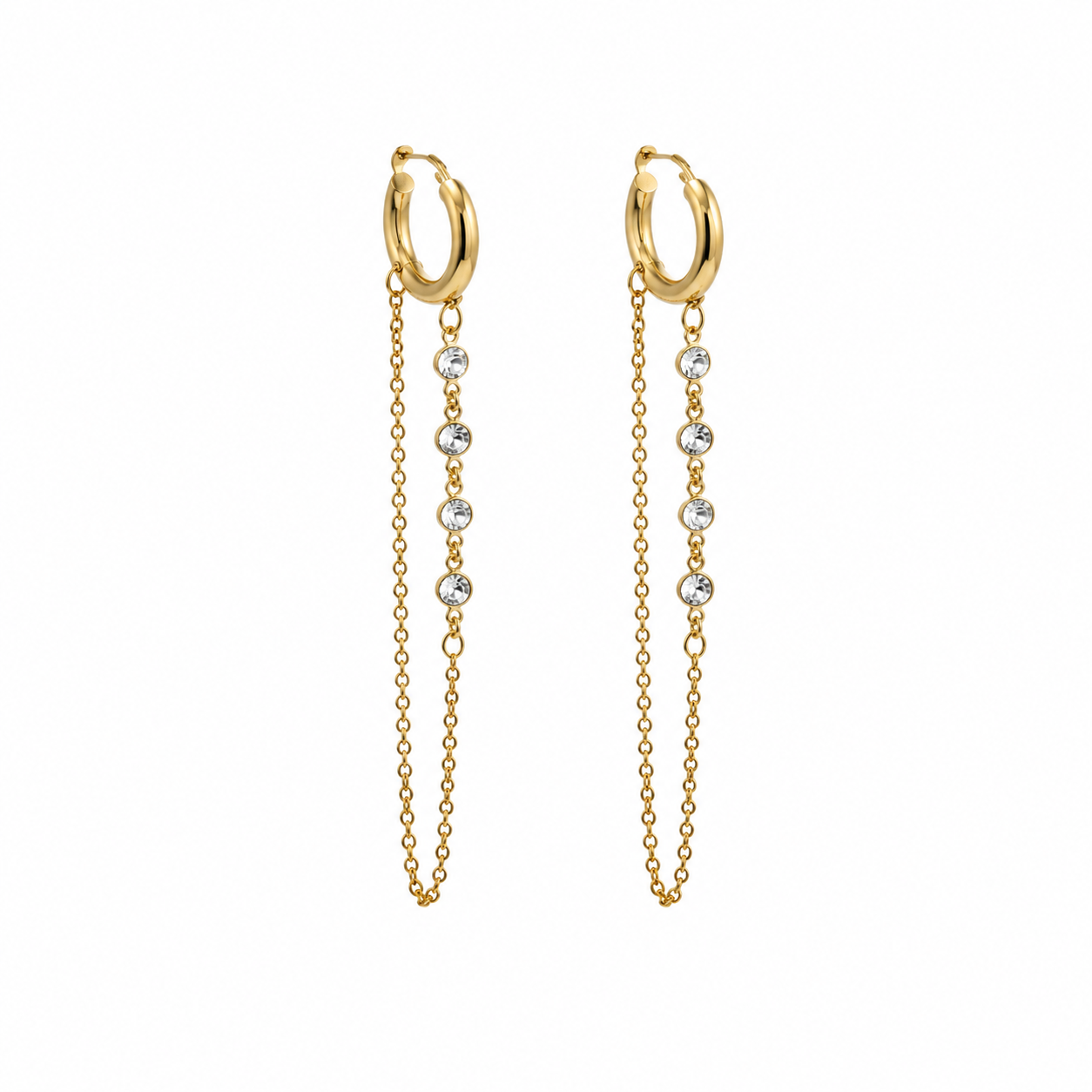 Crystal Chain Drop Earrings