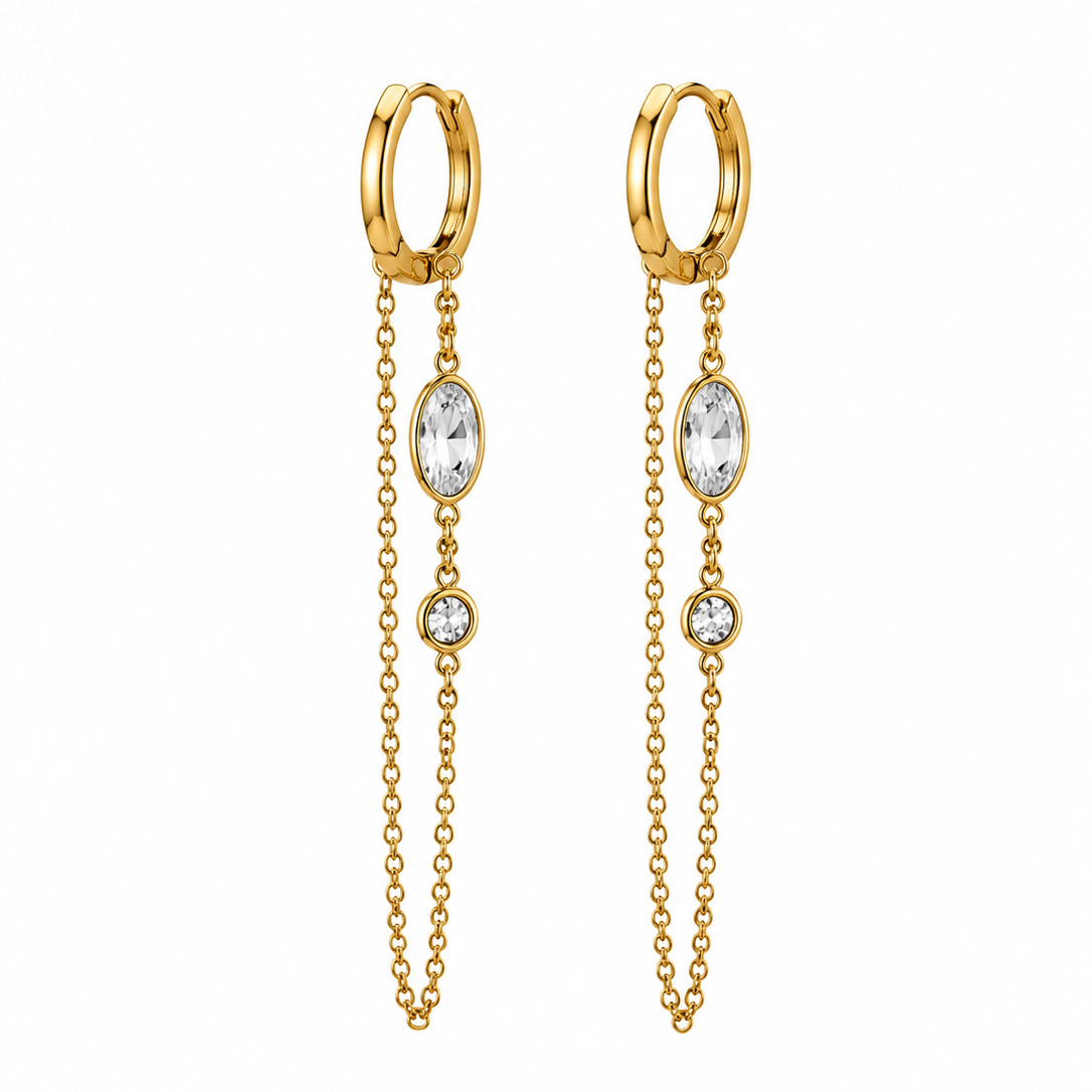 Crystal Chain Drops Earrings