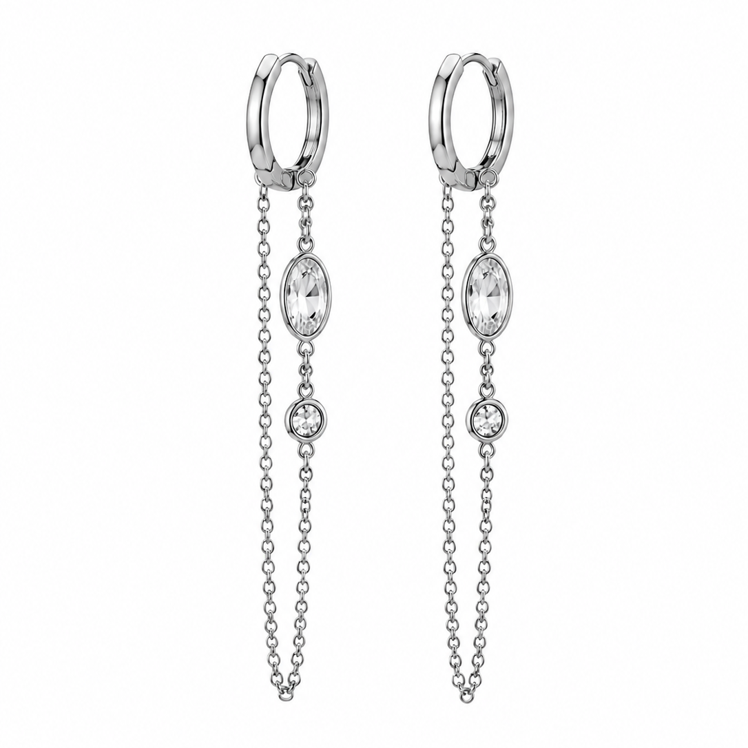 Crystal Chain Drops Earrings