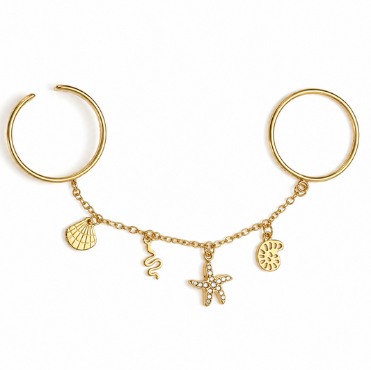 Ocean Charm Chain Ring