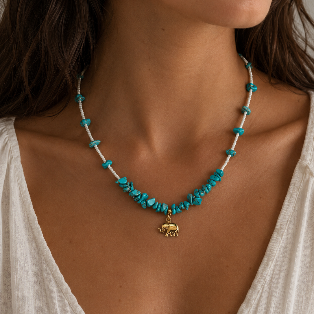 Boho Turquoise Charm Necklace