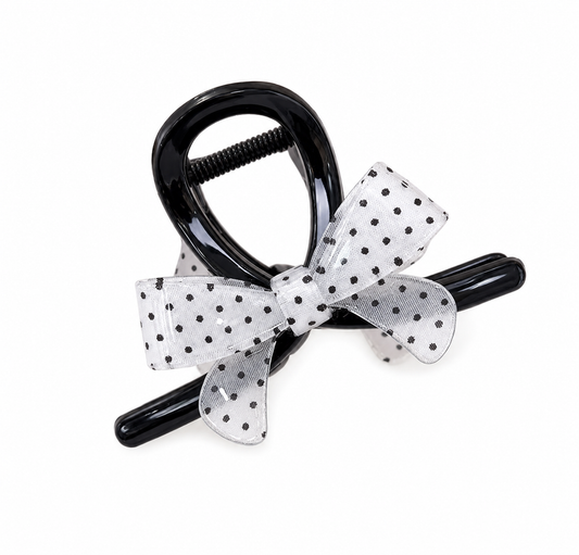 Polka Bow Hair Clip