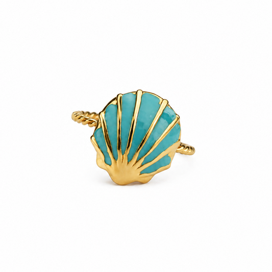 Turquoise Selene Shell Ring
