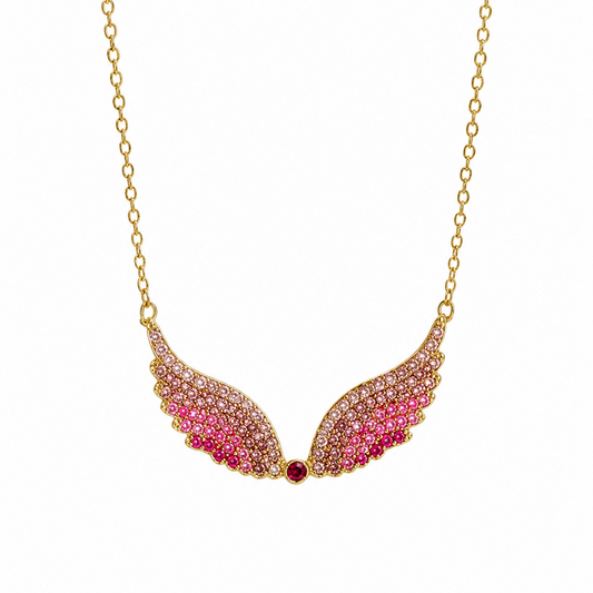 Pink Angel Wings Necklace