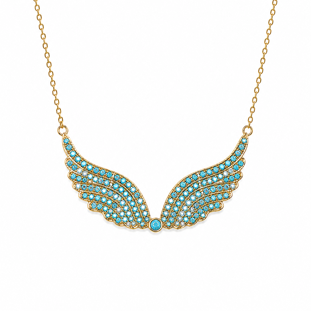 Turquoise Angel Wings Necklace