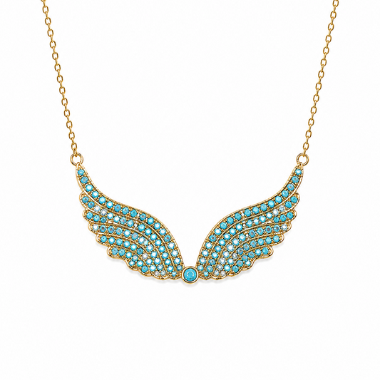 Turquoise Angel Wings Necklace