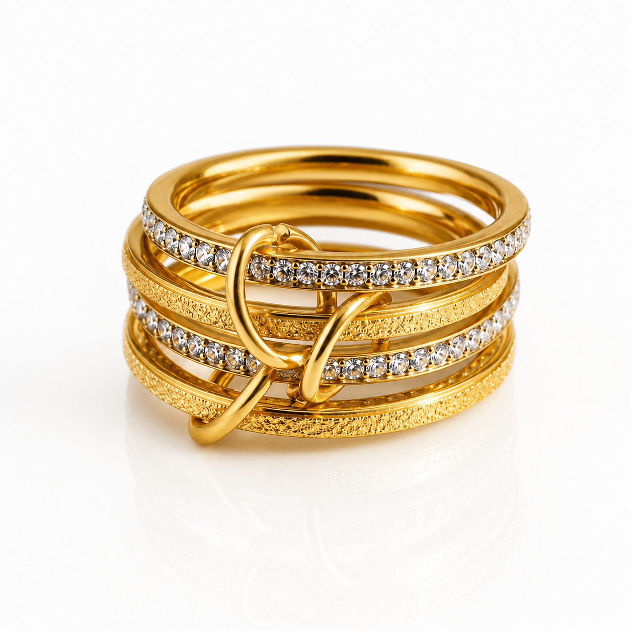 Crystal Stack Gold Ring
