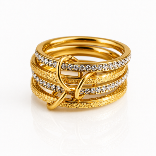 Crystal Stack Gold Ring