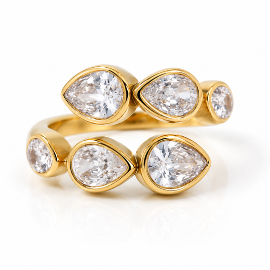 Teardrop Crystal Ring