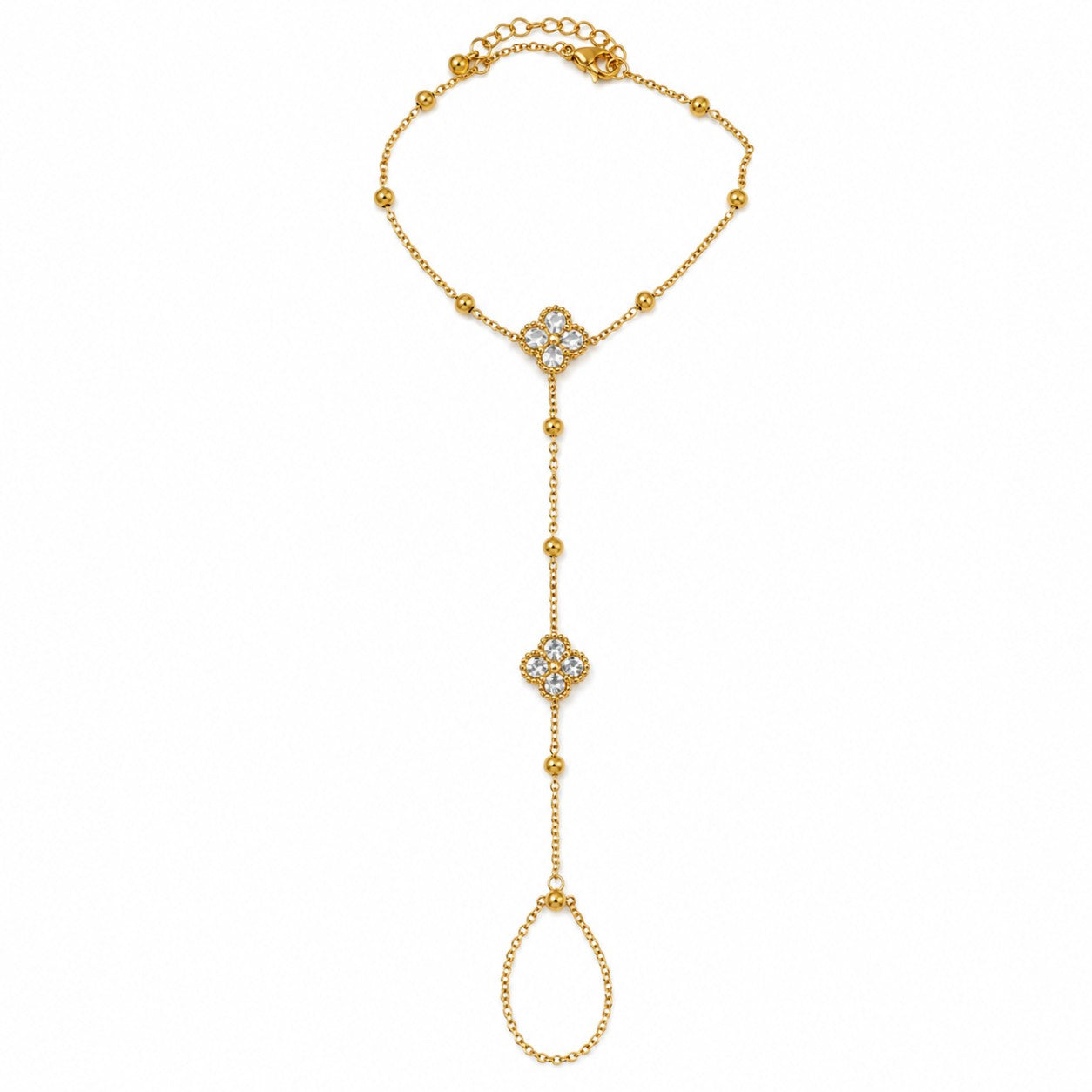 Crystal Clover Hand Chain