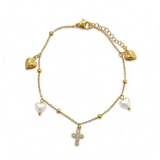Faith & Pearl Anklet