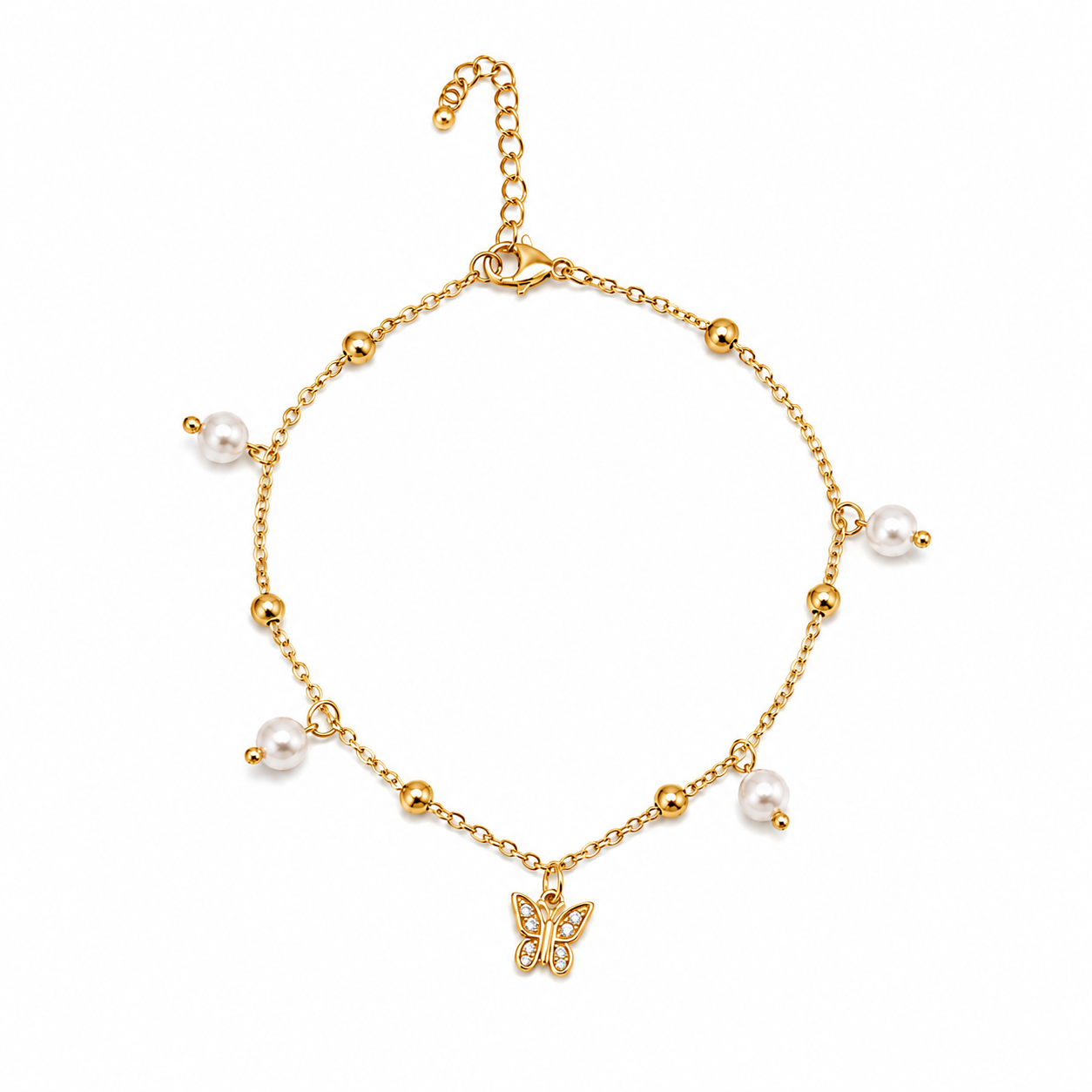 Butterfly Pearl Anklet