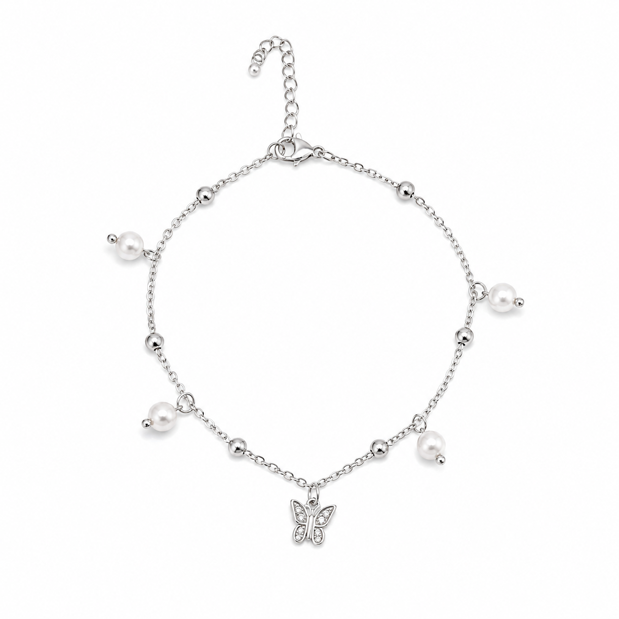 Butterfly Pearl Anklet