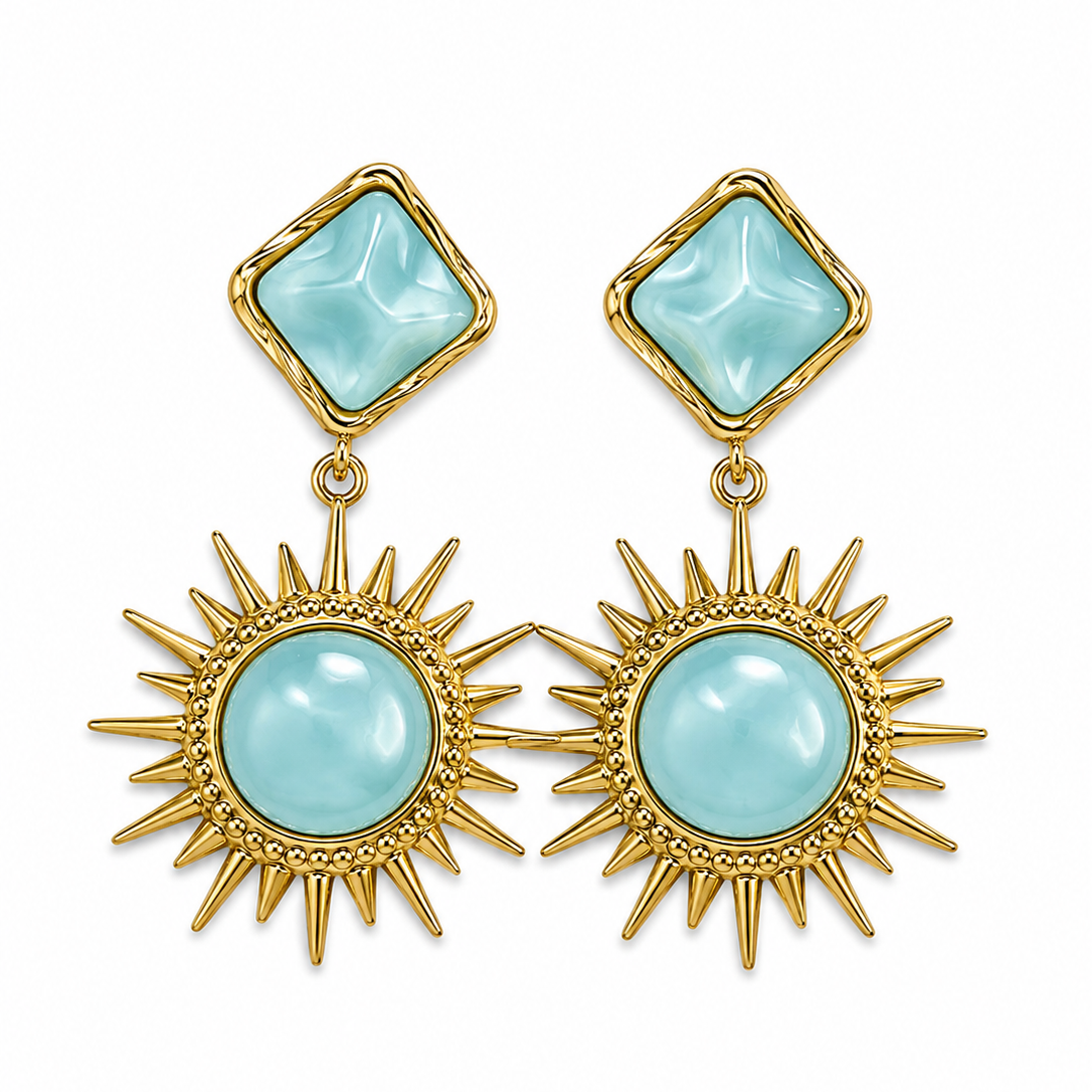 Turquoise Sunburst Earrings