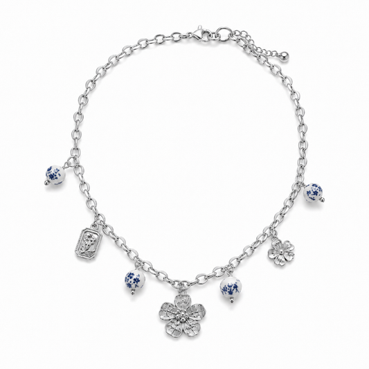 Blue Blossom Charm Necklace