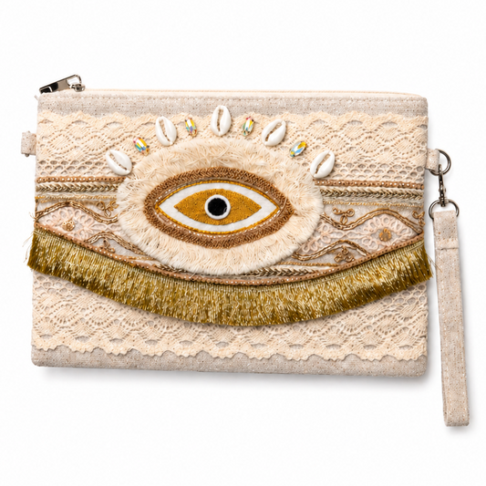 Evil Eye Boho Clutch