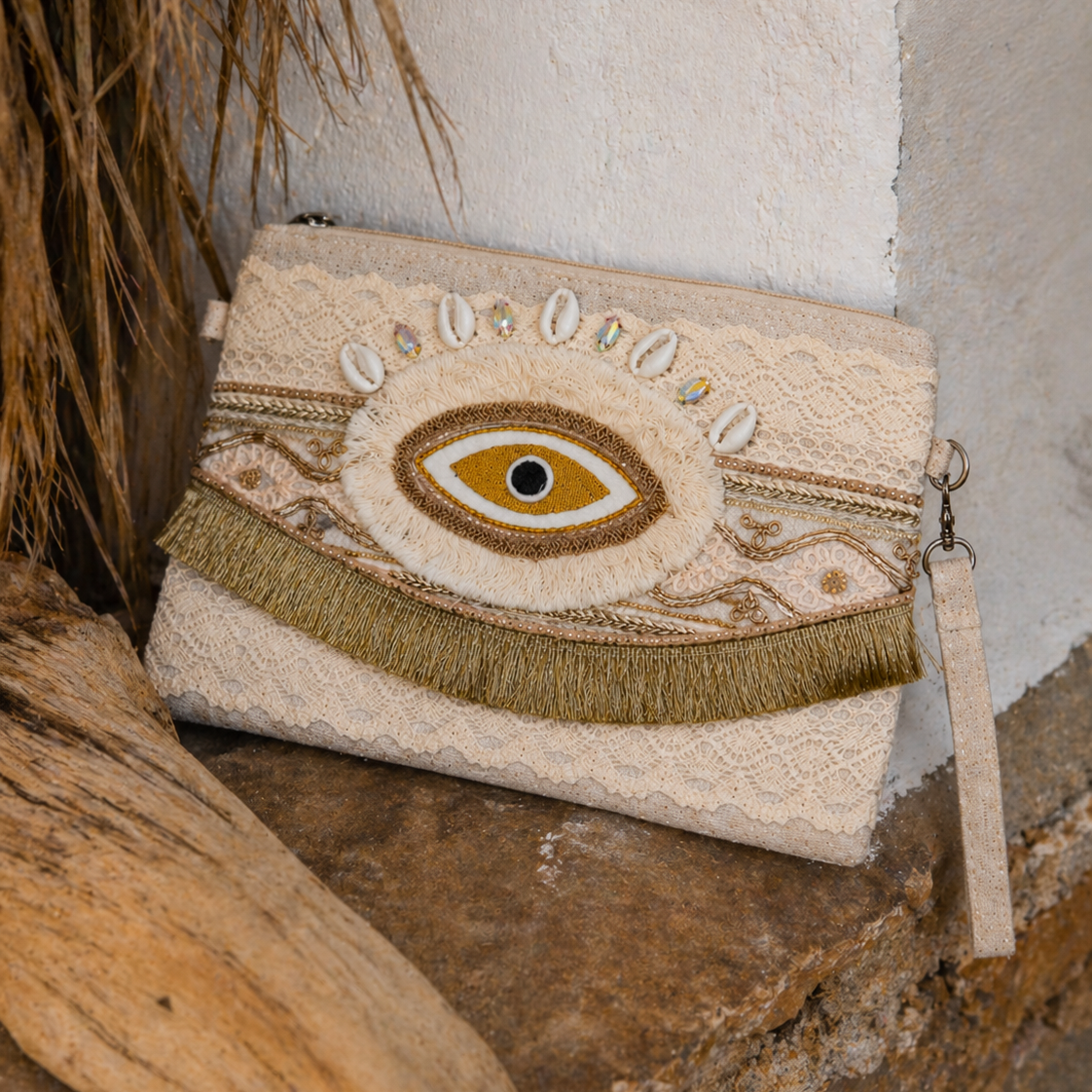 Evil Eye Boho Clutch