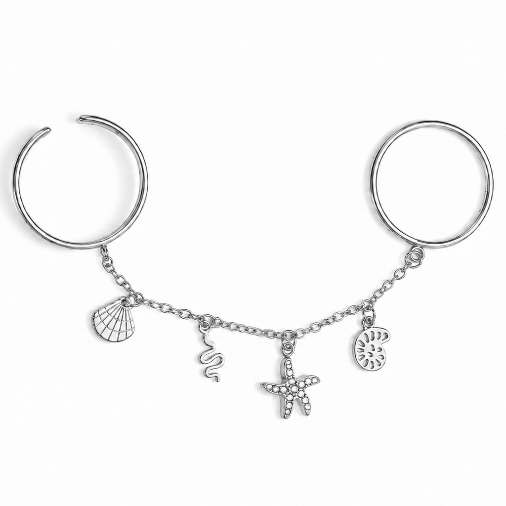 Ocean Charm Chain Ring