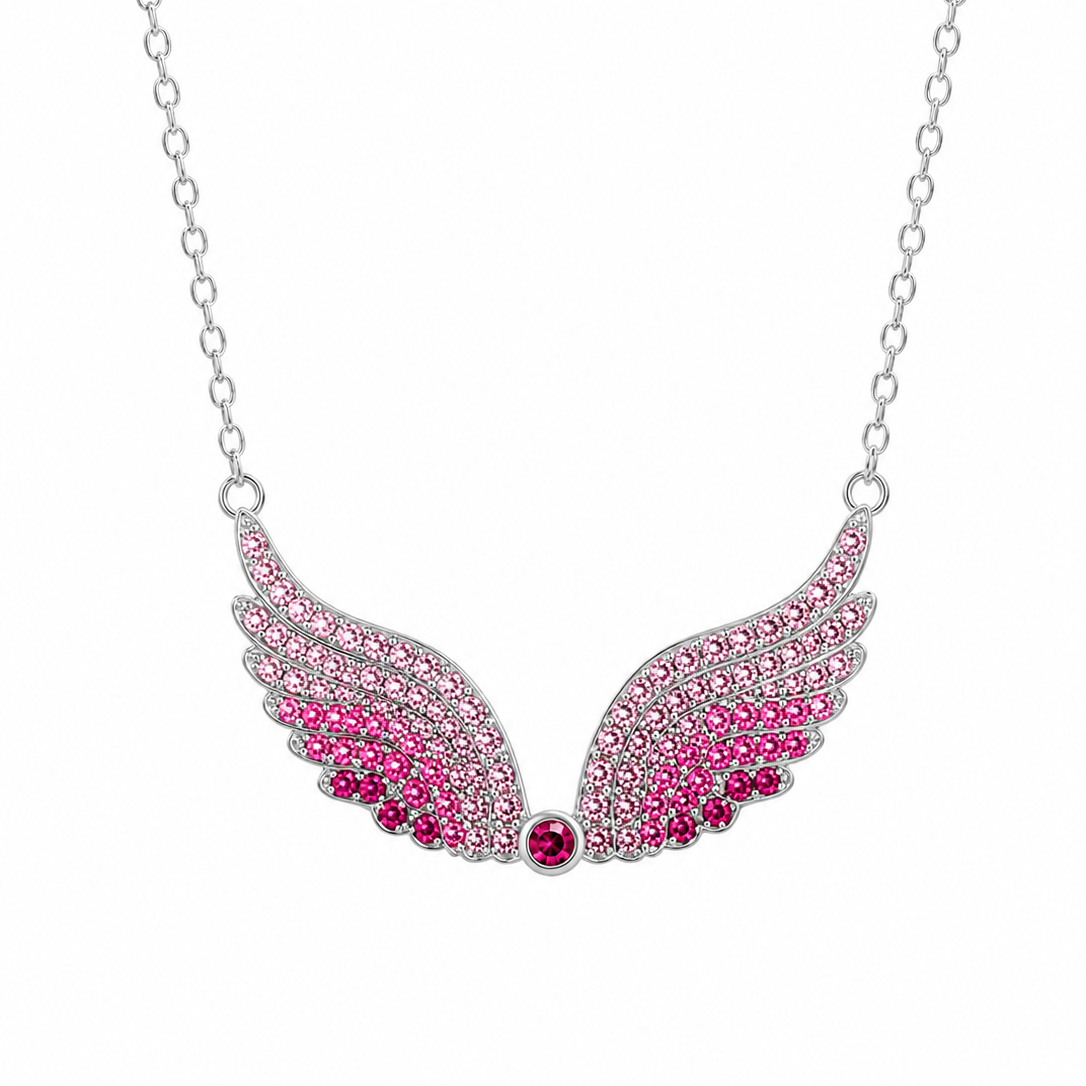 Pink Angel Wings Necklace