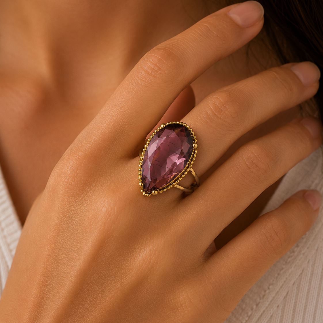 Burgundy Muse Ring