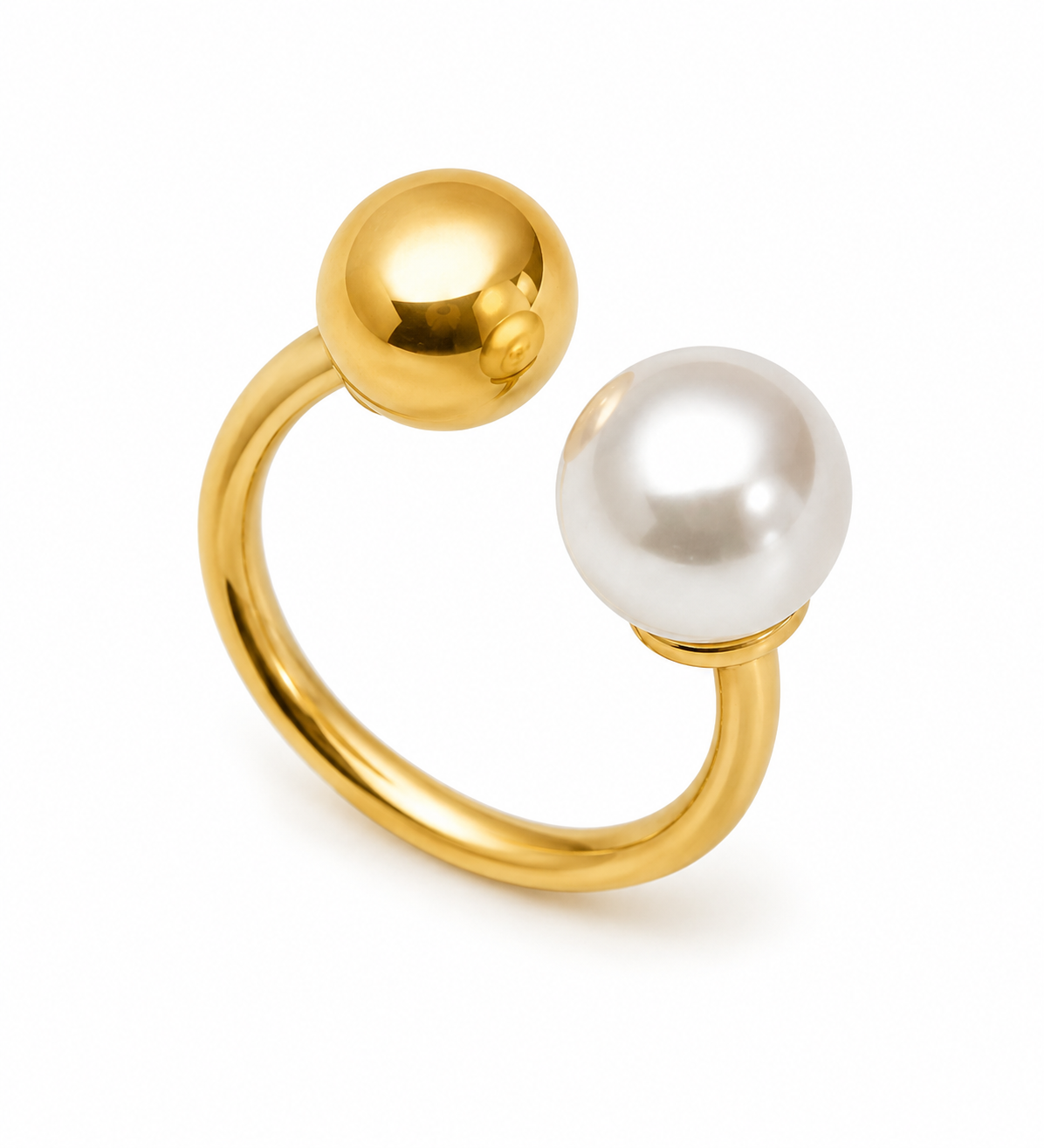 Wave Kiss Pearl Ring
