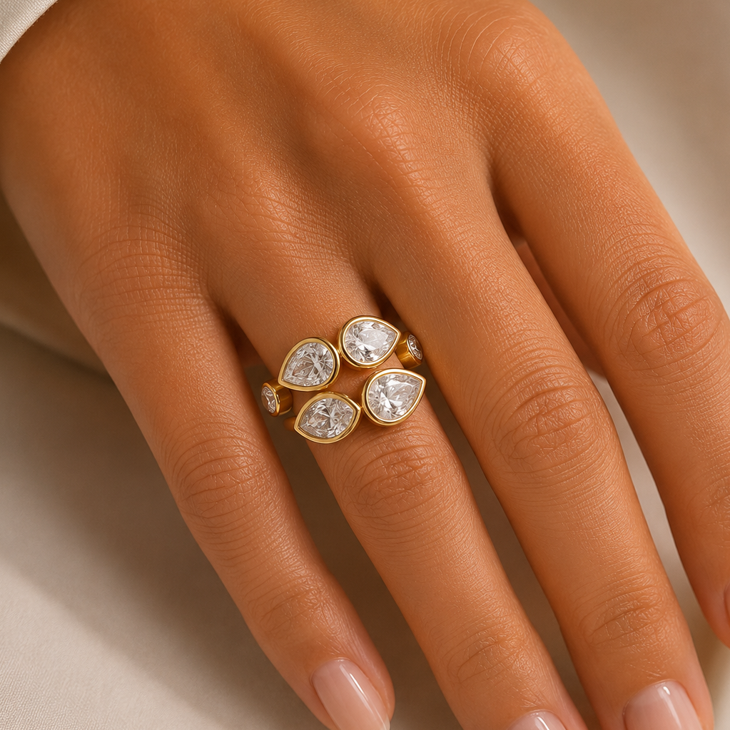 Teardrop Crystal Ring