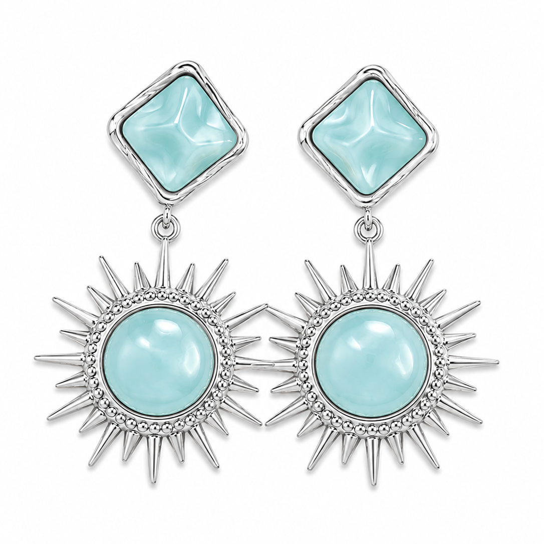 Turquoise Sunburst Earrings