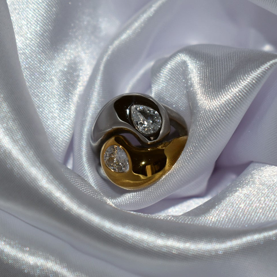 Yin Yang Dual-Tone Statement Ring