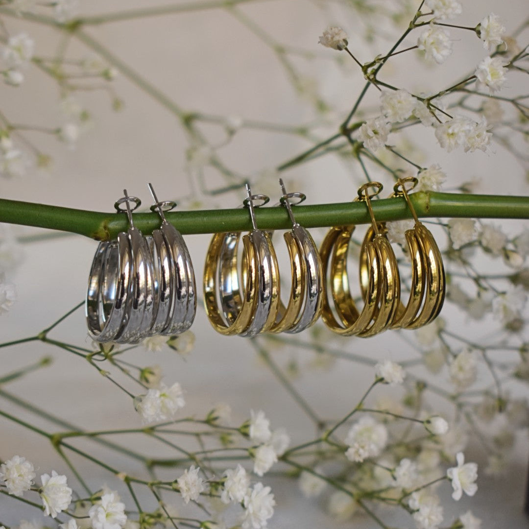 Metal Layered Hoops