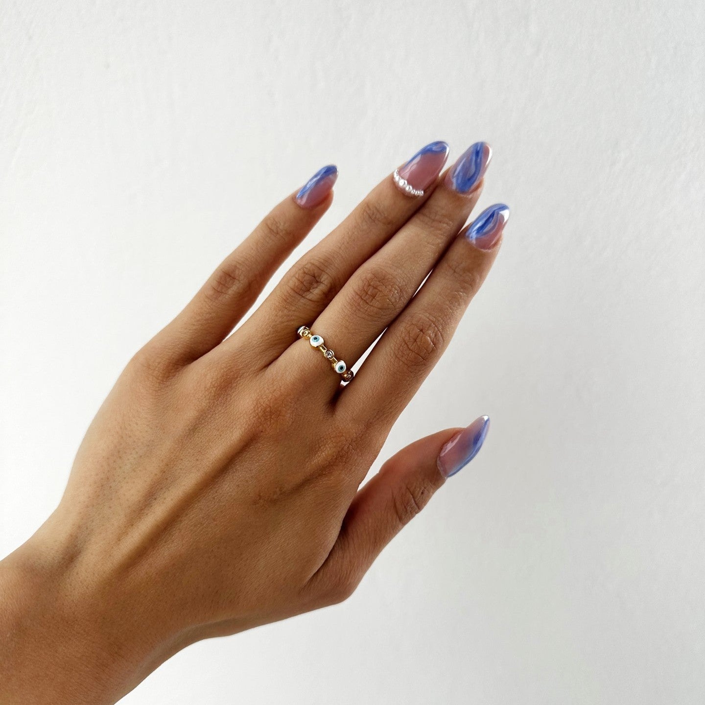 Small evil eye ring
