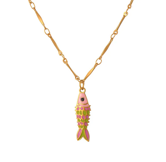 Pink Koi Necklace