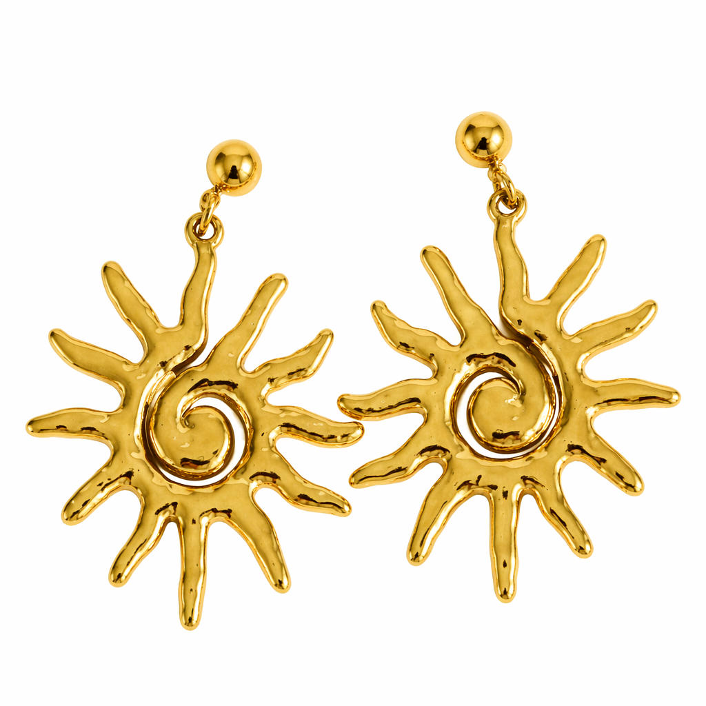 Golden Sun Drop Earrings